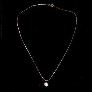 Gold Tone Chain with Cubic Zarconia stone